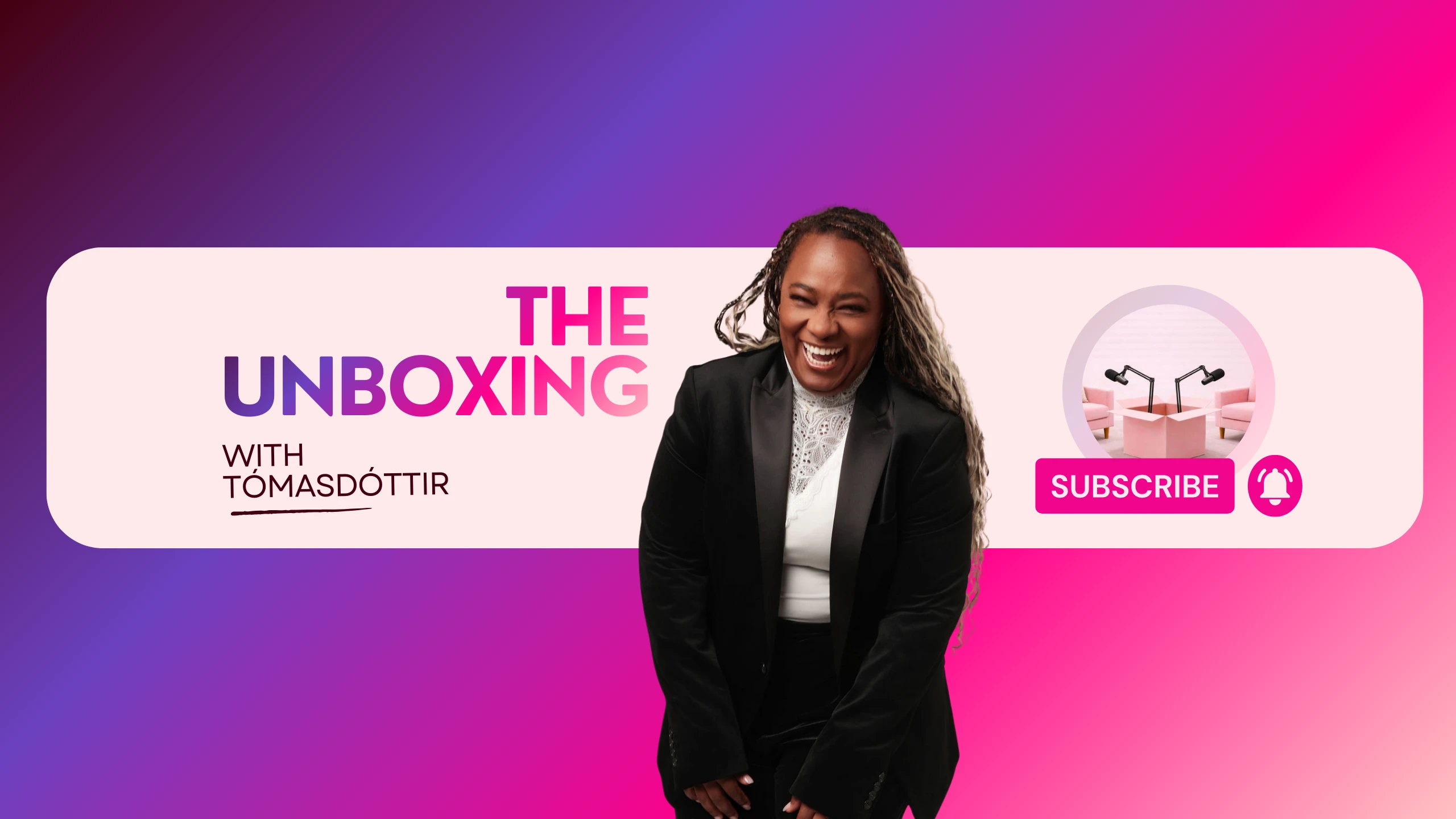 The Unboxing with Tómasdóttir podcast artwork featuring Nathalia